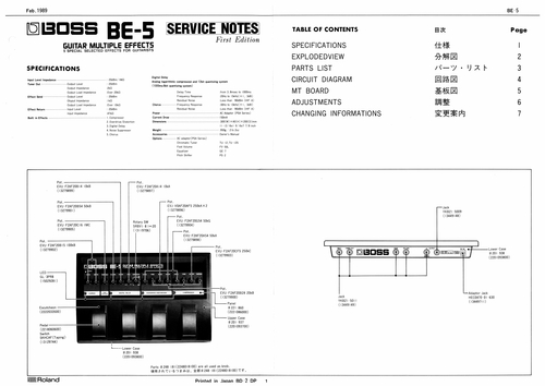 Product picture Roland be5 be-5 be boss guitar complete service manual
