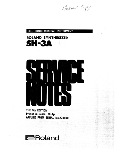 Product picture Roland sh3a sh-3a sh 3a complete service manual
