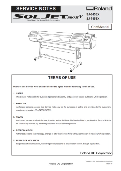 Product picture Roland soljet pro sj-645ex sj-745ex sj-645 sj service manual