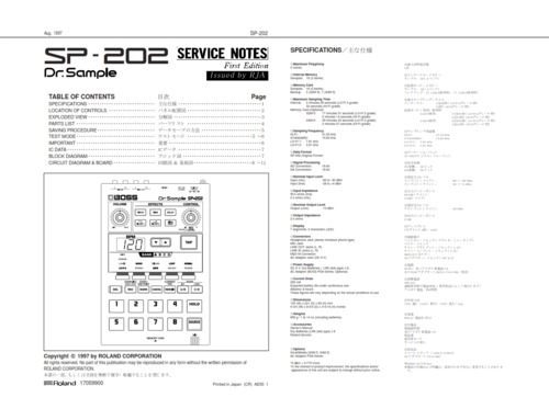 Product picture Roland sp202 sp-202 sp 202 complete service manual