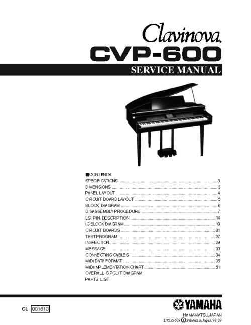Product picture Yamaha cvp600 cvp-600 complete cvp service manual