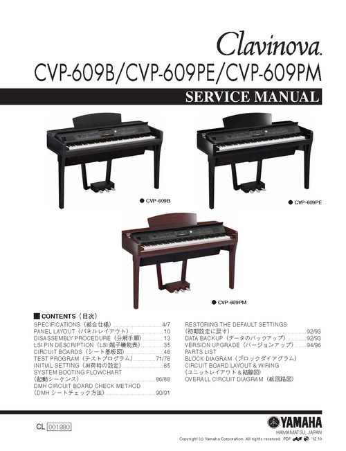 Product picture Yamaha cvp609 cvp-609 cvp-609b cvp-609pm service manual