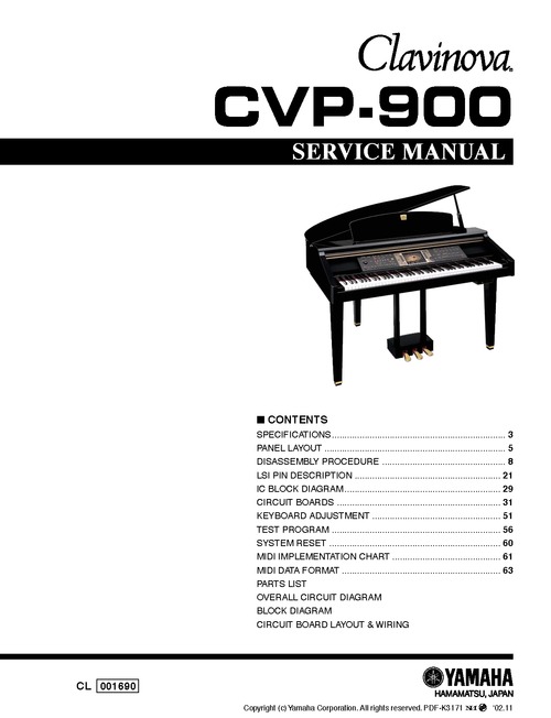 Product picture Yamaha cvp900 cvp-900 cvp complete service manual