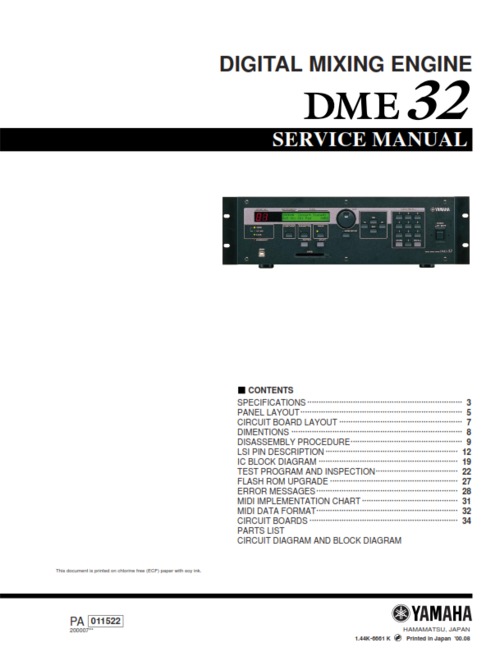 Product picture Yamaha dme32 dme-32 dme complete service manual
