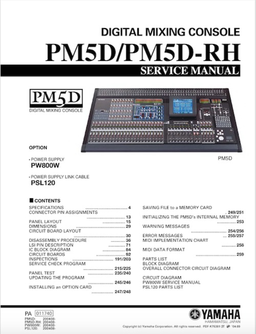 Product picture Yamaha pm5d pm5drh pm pm5 pm-5d complete service manual