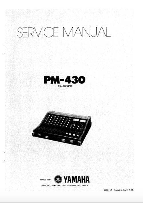 Product picture Yamaha pm430 pm-430 pm complete service manual