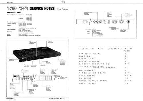 Product picture Roland vp70 vp-70 complete service manual