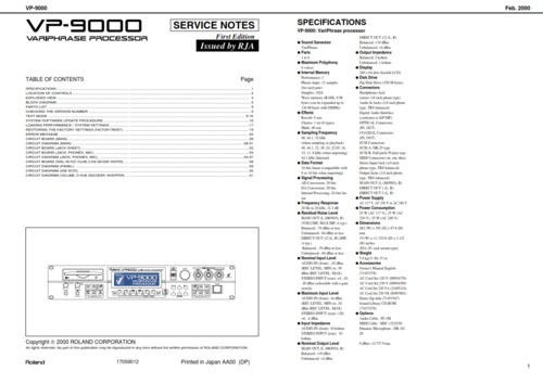 Product picture Roland vp9000 vp-9000 complete service manual