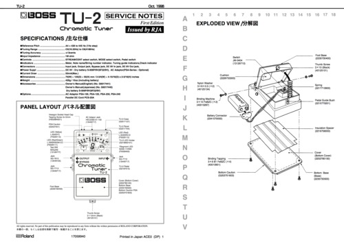 Product picture Roland service manual tu2 tu-2 complete