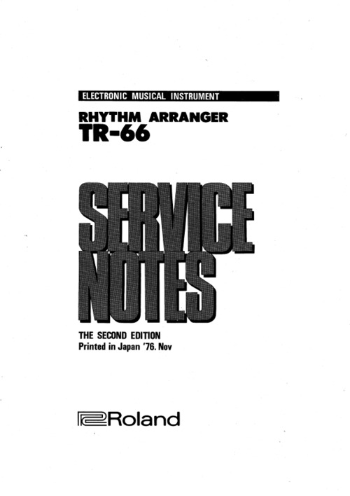 Product picture Roland tr66 tr-66 complete service manual