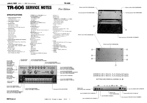 Product picture Roland tr606 tr-606 complete service manual