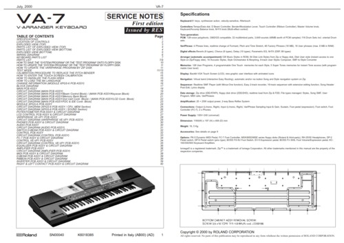 Product picture Roland va7 va-7 v-a7 complete service manual keyboard