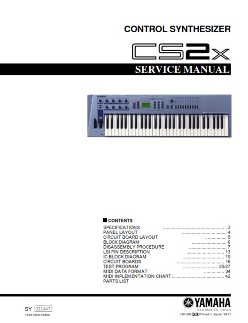 Product picture Yamaha cs2x cs-2x synthesizer complete service manual
