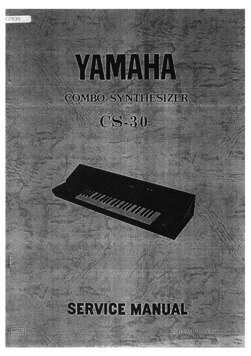 Product picture Yamaha cs30 cs-30 complete service repair manual