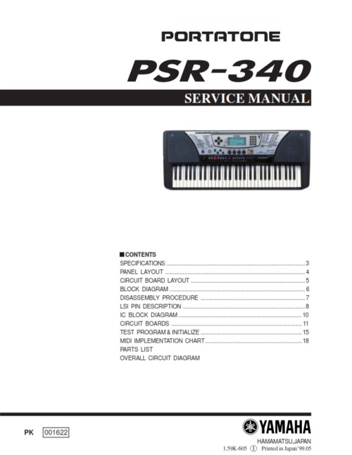Product picture Yamaha psr340 psr-340 complete service repair manual