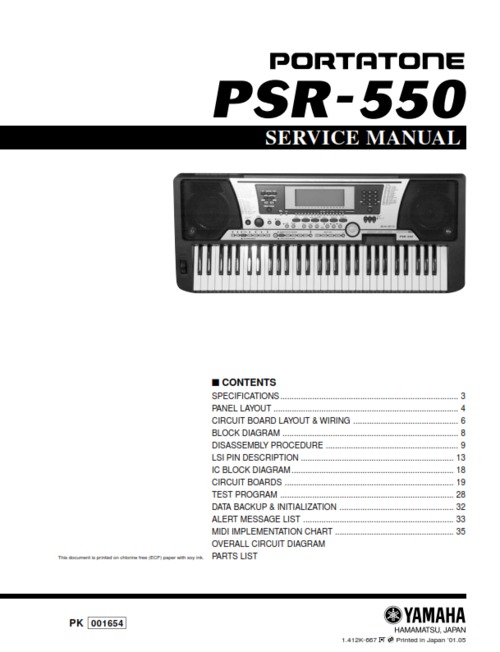 Product picture Yamaha psr550 psr-550 complete service repair manual