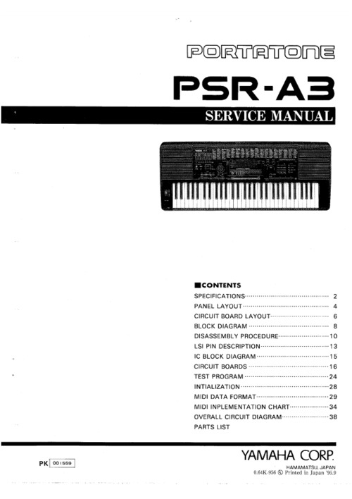 Product picture Yamaha psr-a3 psra3 psr complete service repair manual