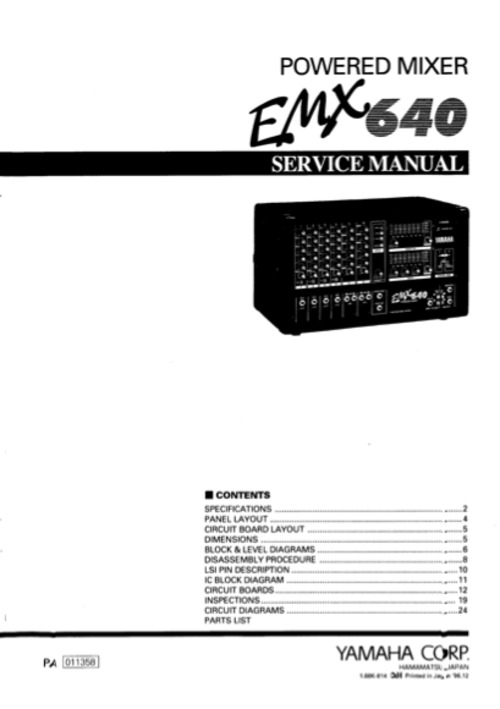 Product picture Yamaha emx640 emx-640 complete emx service manual repair