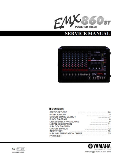 Product picture Yamaha emx860st emx-860 emx-860st service manual full