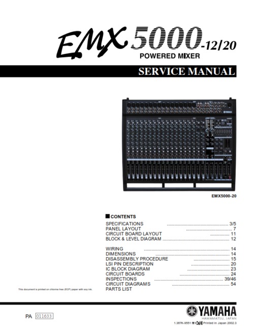 Product picture Yamaha emx5000 emx-5000 emx complete service manual 12 20