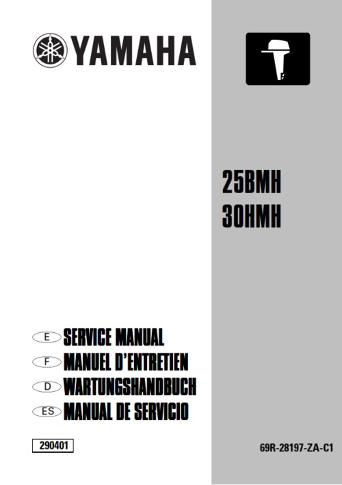 Product picture Yamaha outboard 25bmh 30hmh 25-bmh 30-hmh service manual