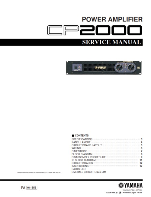 Product picture Yamaha cp2000 cp-2000 complete service manual