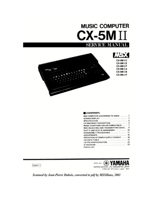 Product picture Yamaha cx5mii cx-5mii cx5m2 cx-5m2 service manual complete