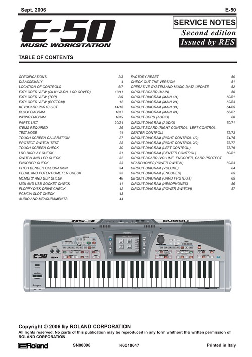 Product picture Roland e50 e-50 E50 E-50 E_50 workstation service manual
