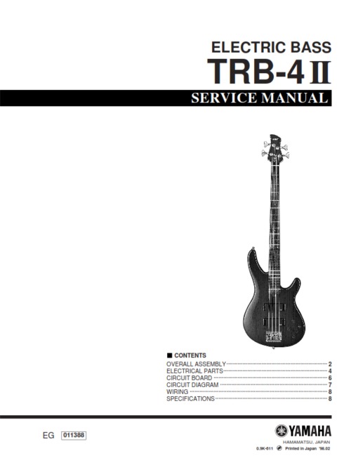 Product picture Yamaha trb-4ii trb4ii trb4 electric bass full service manual