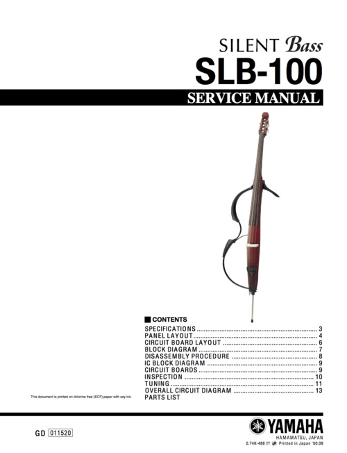 Product picture Yamaha slb100 slb-100 complete service manual silent bass