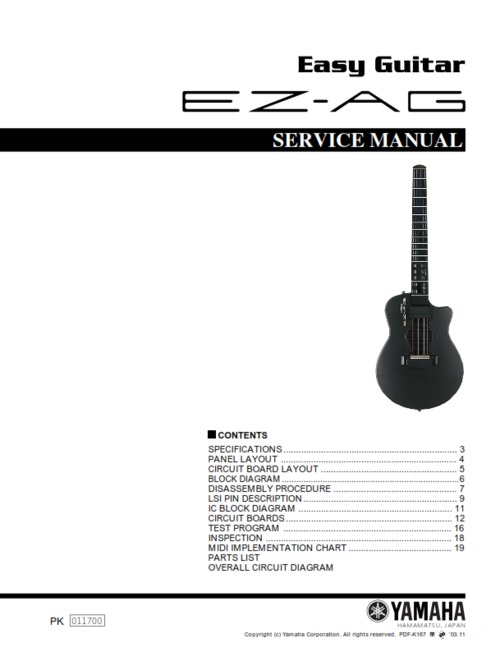 Product picture Yamaha ezag ez-ag easy guitar complete service manual