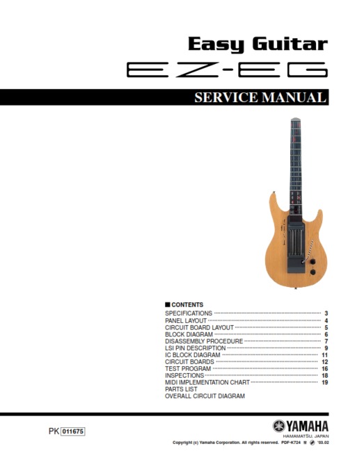 Product picture Yamaha ez-eg ezeg complete service manual electric guitar