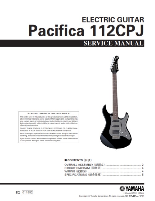 Product picture Yamaha pacifica 112CPJ 112-CPJ complete service manual