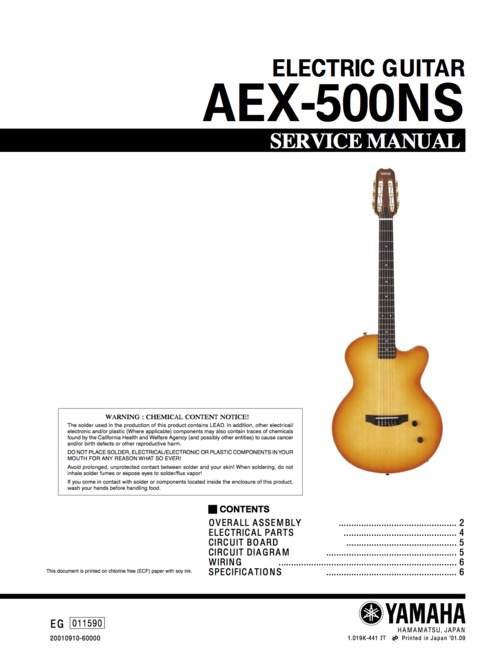 Product picture Yamaha Aex500ns Aex Aex-500ns Aex500 Full Service Manual