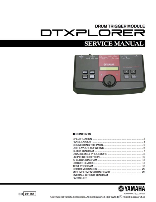 Product picture Yamaha dtxplorer dtx complete service manual