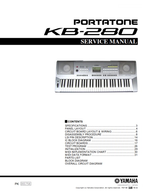 Product picture Yamaha kb280 kb-280 kb complete service manual keyboard
