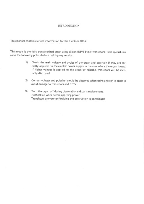 Product picture Yamaha electone bk2 bk-2 organ complete service manual