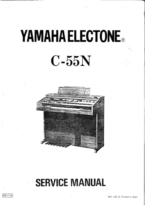 Product picture Yamaha electone c55n c-55n organ complete service manual