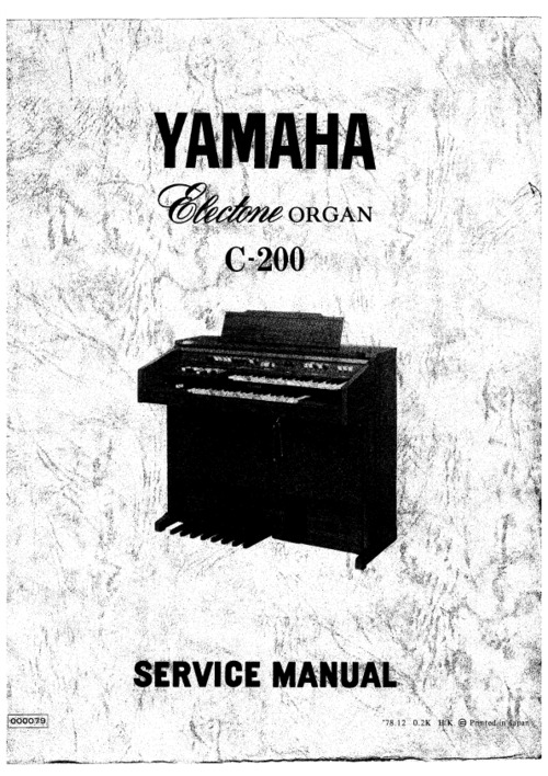 Product picture Yamaha electone c200 c-200 organ complete service manual