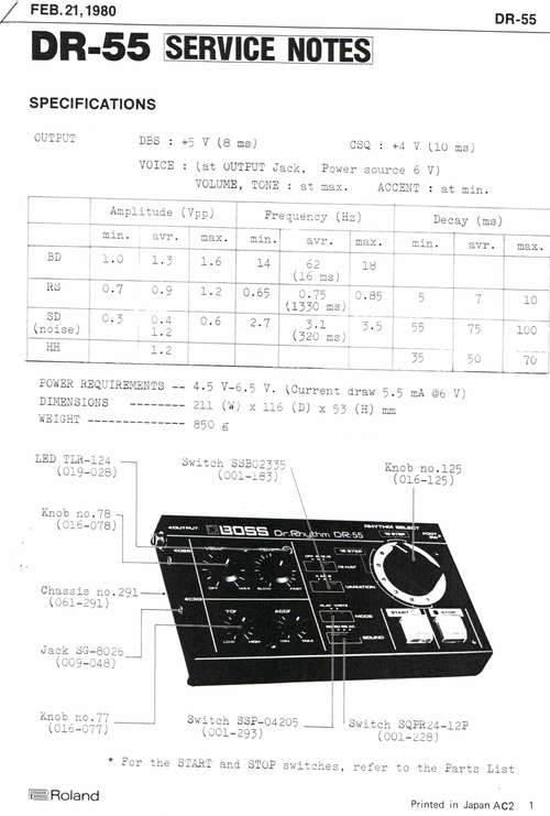 Product picture Roland Dr55 Dr-55 Dr 55 Rhythm Boss Complete Service Manual