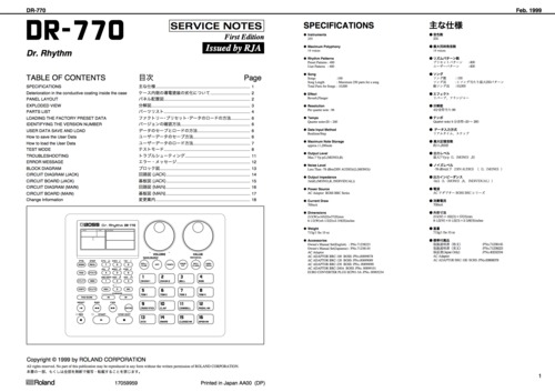 Product picture Roland Dr770 Dr-770 Dr 770 Rhythm Boss Service Manual