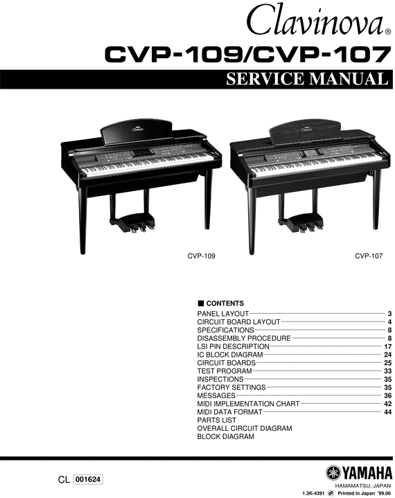 Product picture Yamaha cvp107 cvp109 cvp-107 cvp-109 service manual