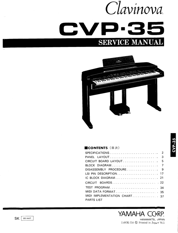 Product picture Yamaha cvp35 cvp-35 digital piano complete service manual
