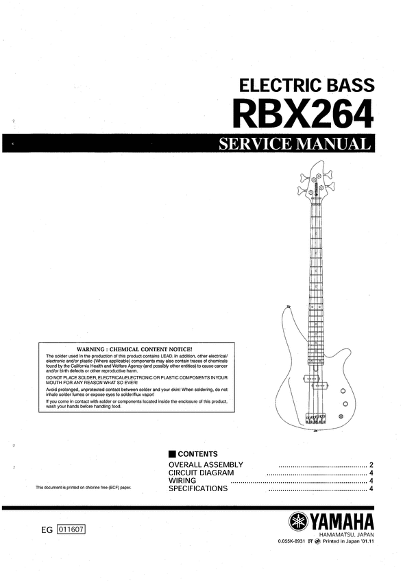 Product picture Yamaha rbx264 rbx-264 rbx 264 complete service manual