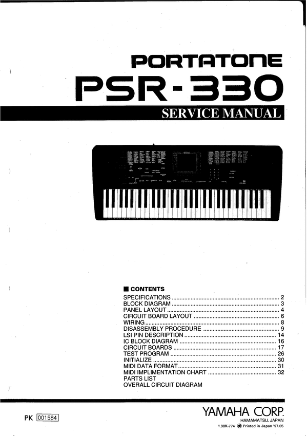 Product picture Yamaha psr330 psr-330 psr 330 complete service manual