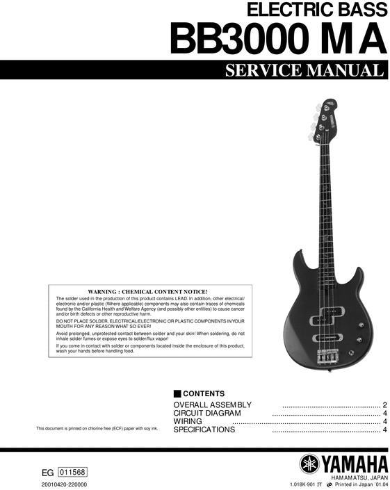 Product picture Yamaha bb3000ma bb-3000 bb3000 ma service manual