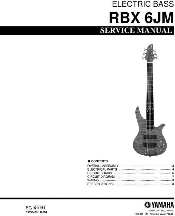 Product picture Yamaha rbx-6jm rbx-6 rbx 6jm rbx6jm complete service manual