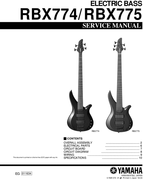 Product picture Yamaha rbx774 rbx775 rbx-774 rbx-775 service manual