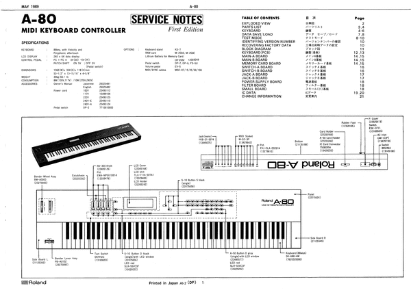 Product picture Roland a-80 a80 complete service manual