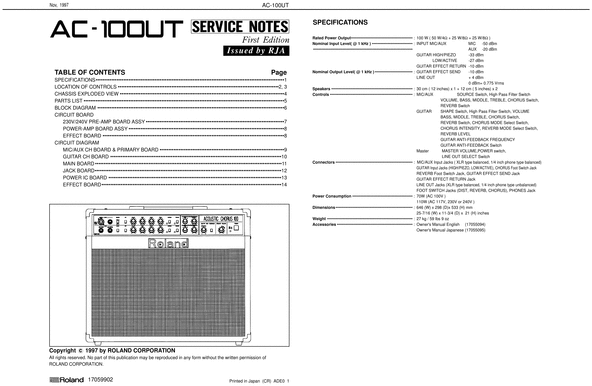 Product picture Roland ac-100ut ac100ut ac-100 ut repair service manual